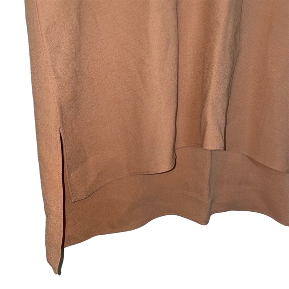 Eileen Fisher Deep V-Neck Tee Signature Silk Georgette Crepe in Amber NWT - Picture 4 of 16